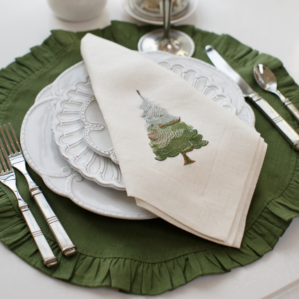 Crown Linens Snowy Pine Napkin