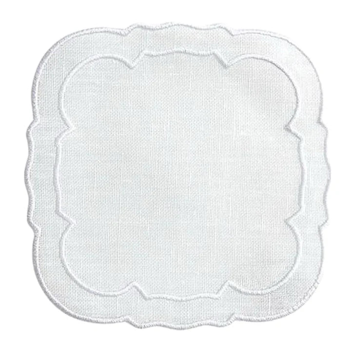 Skyros Designs Scalloped Square Coaster - White