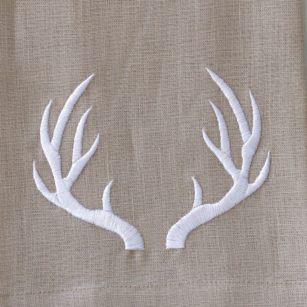 Crown Linens Antlers Linen Towel Beige/Taupe