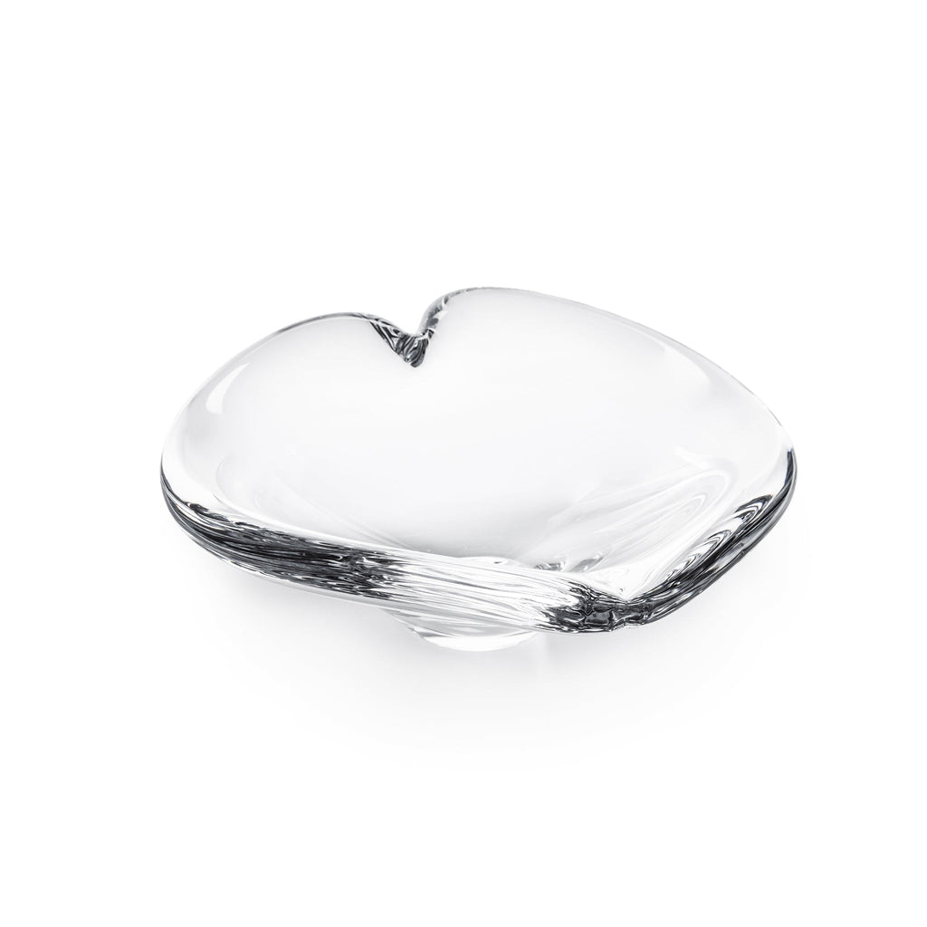 Romance Heart Dish, handblown in Vermont, USA by Simon Pearce. A sentimental gift of love given in the form of a handmade heart shaped glass dish. Show that special person your love with a unique heart-felt gift.