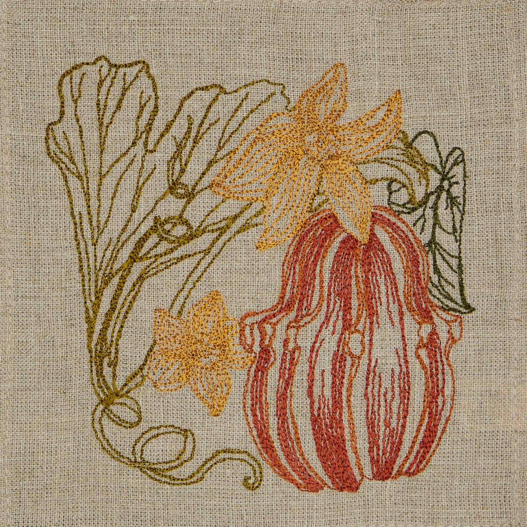 Jazz up your fall gatherings with Coral & Tusk's Pumpkin Patch Cocktail Napkin Set! These linen napkins feature beautifully embroidered gourds in vibrant colors. Made from 100% un-dyed, unbleached flax fiber linen, these napkins are also ethically sourced and vegan-friendly. Cheers to a sustainable and stylish party!