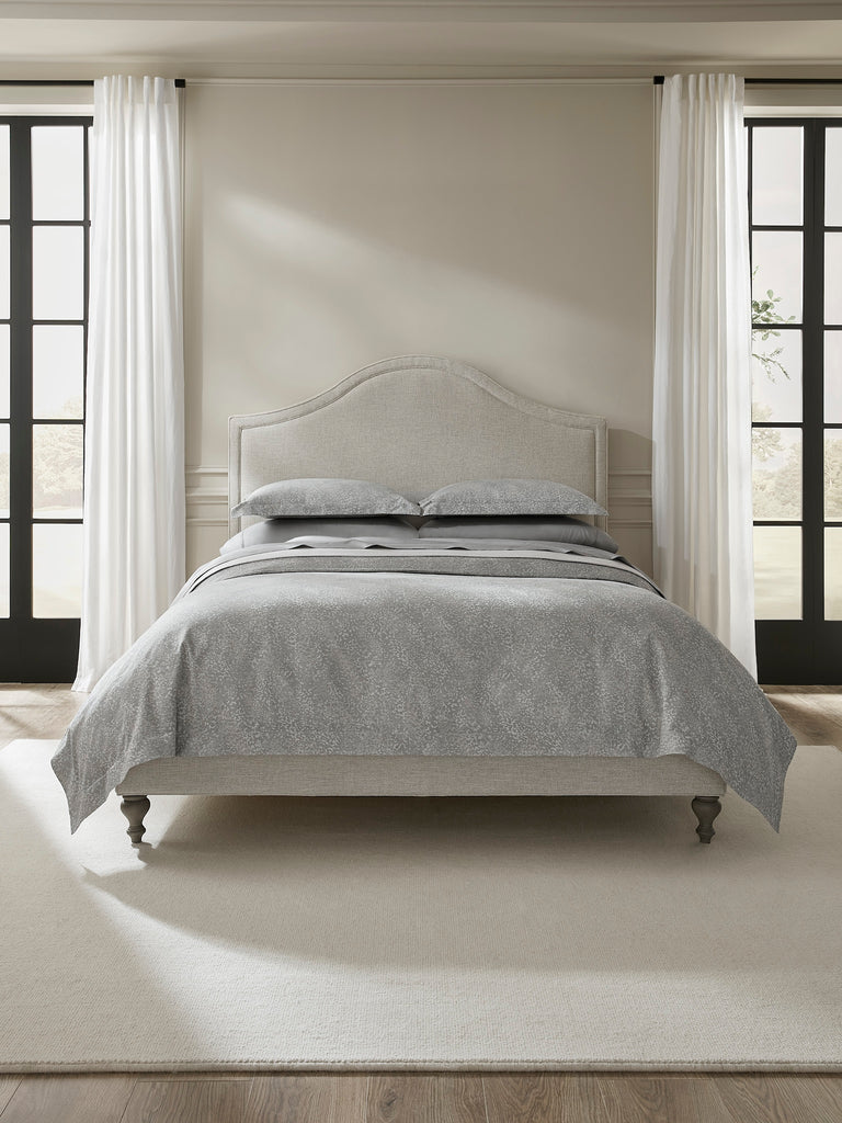 Experience the spellbinding beauty of Bione with our luxurious Duvet Covers + Shams. Crafted in Italy, the exquisite yarn-dyed sateen jacquard showcases a rich textural pattern in a palette of slate blue, taupe, and grey. Made with 100% long-staple cotton, this soft and medium-weight fabric invites you to explore its tactile allure.