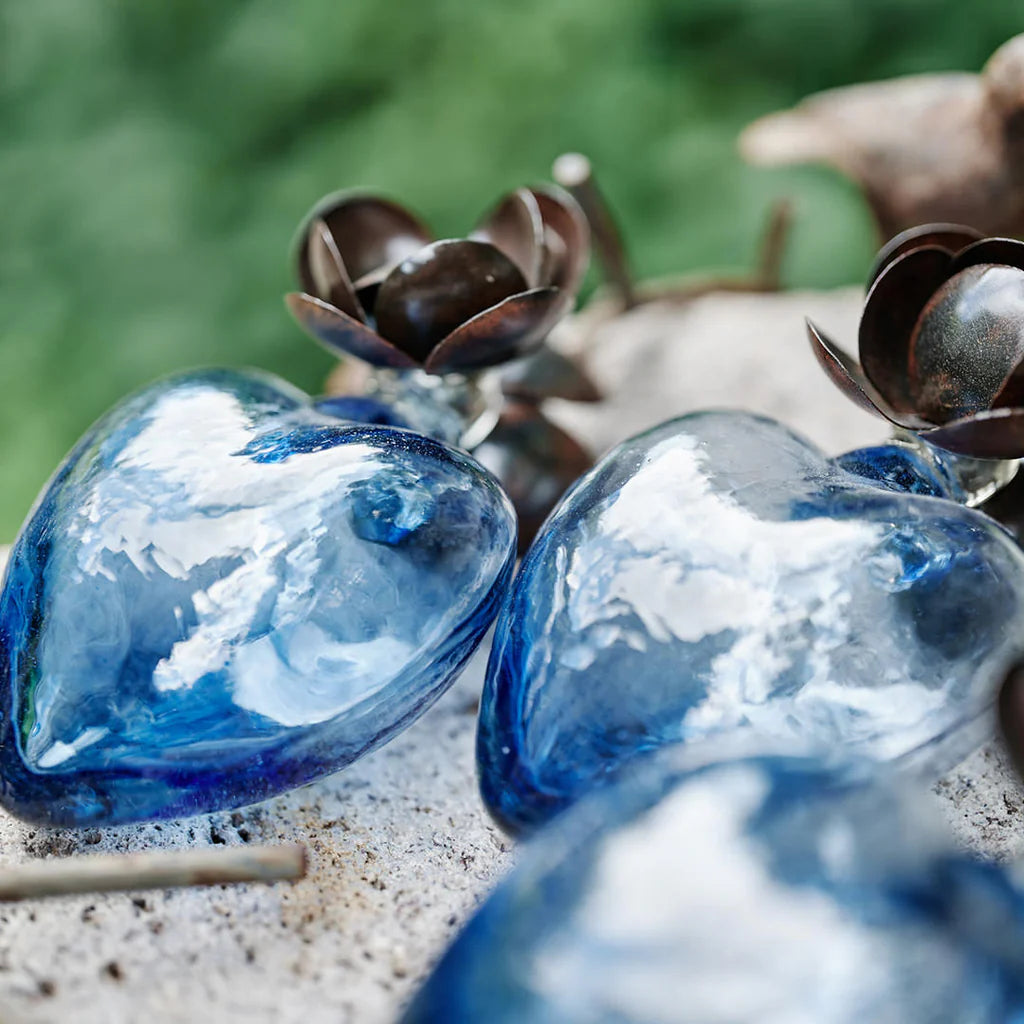 Jan Barboglio Corazón D' Melon, Azure Blue Glass Heart