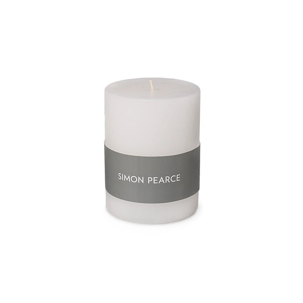 Simon Pearce White Pillar Candle