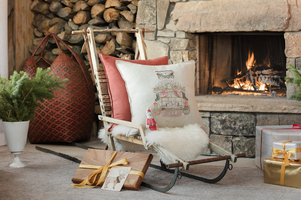 Coral and Tusk Chimney Santa Pocket Pillow