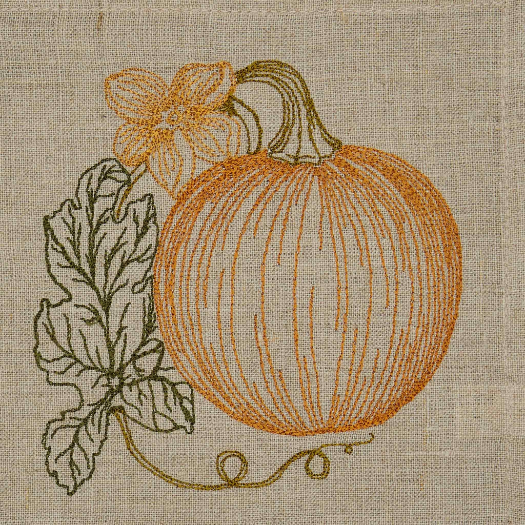 Jazz up your fall gatherings with Coral & Tusk's Pumpkin Patch Cocktail Napkin Set! These linen napkins feature beautifully embroidered gourds in vibrant colors. Made from 100% un-dyed, unbleached flax fiber linen, these napkins are also ethically sourced and vegan-friendly. Cheers to a sustainable and stylish party!