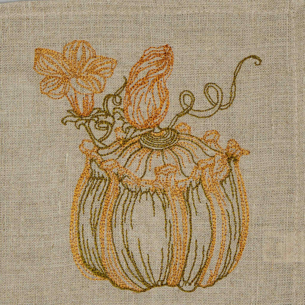 Jazz up your fall gatherings with Coral & Tusk's Pumpkin Patch Cocktail Napkin Set! These linen napkins feature beautifully embroidered gourds in vibrant colors. Made from 100% un-dyed, unbleached flax fiber linen, these napkins are also ethically sourced and vegan-friendly. Cheers to a sustainable and stylish party!