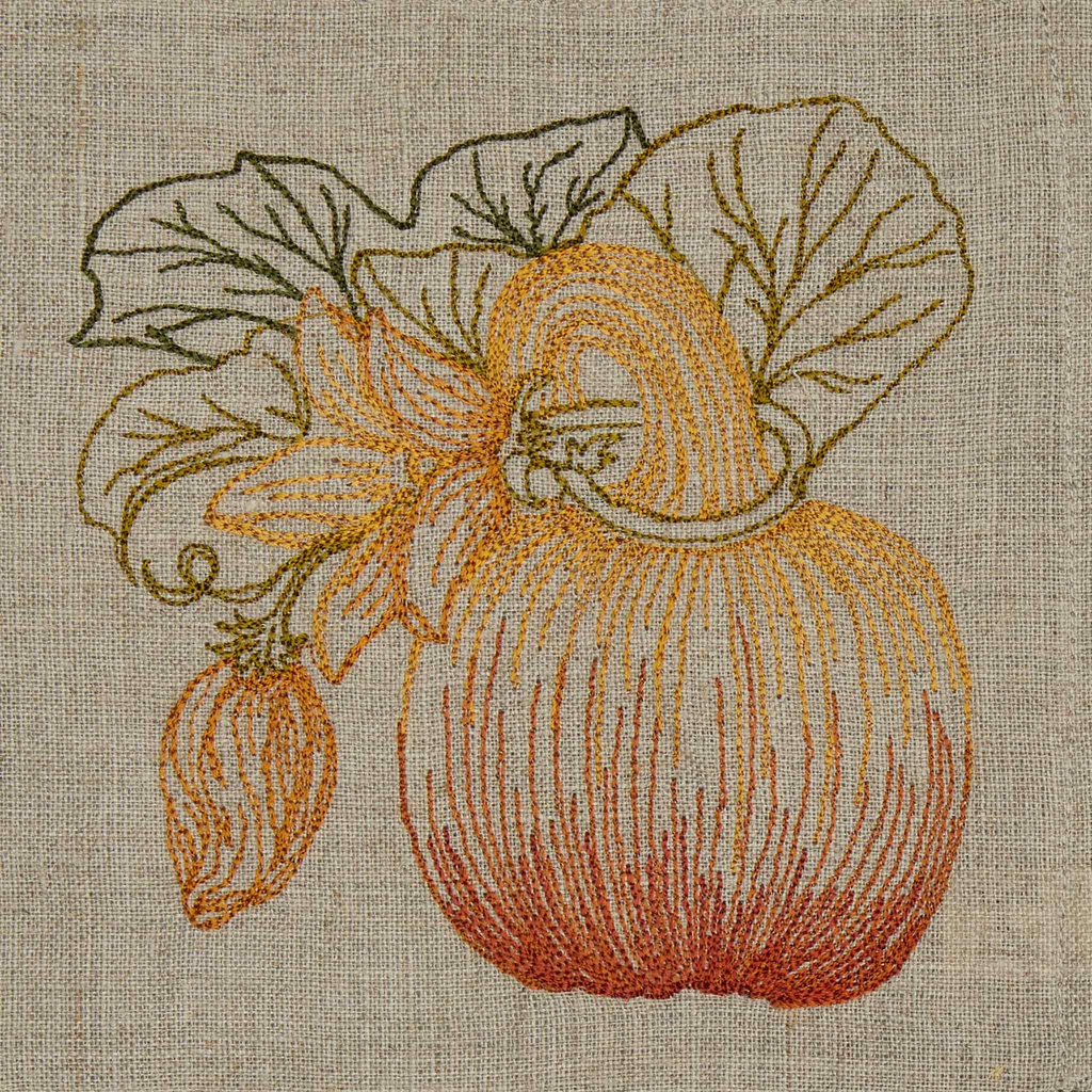 Jazz up your fall gatherings with Coral & Tusk's Pumpkin Patch Cocktail Napkin Set! These linen napkins feature beautifully embroidered gourds in vibrant colors. Made from 100% un-dyed, unbleached flax fiber linen, these napkins are also ethically sourced and vegan-friendly. Cheers to a sustainable and stylish party!