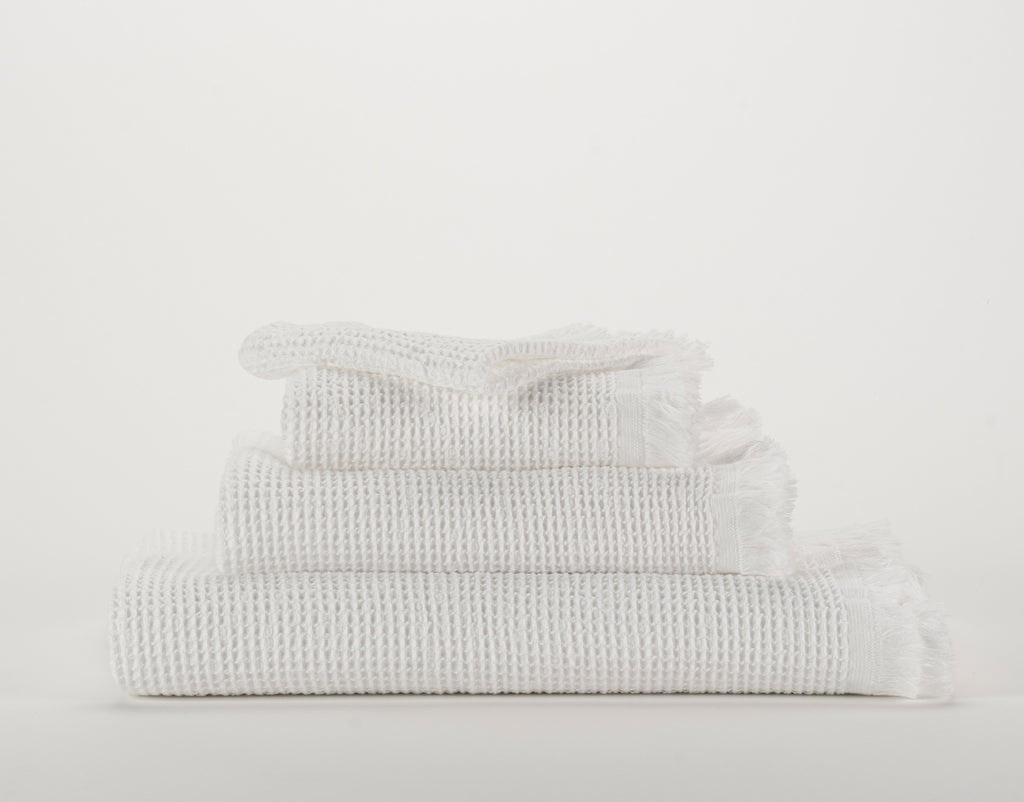Abyss + Habidecor Bees Waffle Bath Towel in WhiteAbyss & Habidecor Bees Lightweight Waffle Weave Bath Towel in White