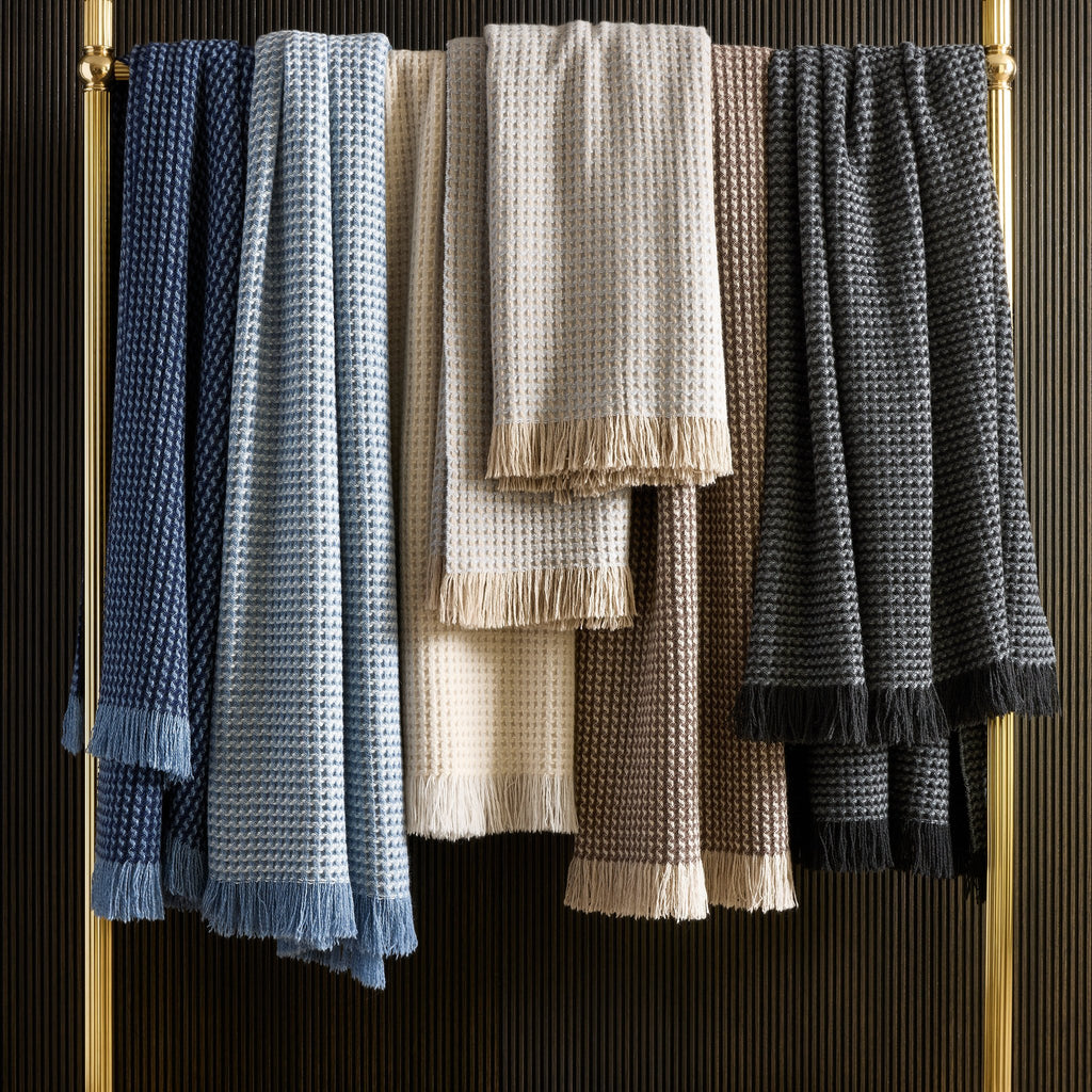 Indulge in pure luxury with the Cleo Cashmere Throw. Made from the softest 100% cashmere and washed using a special method, this oversized throw boasts extra loft and texture. With a subtle basket weave pattern, combed fringe, and understated monochromatic hues, Cleo adds elegant style to any home.