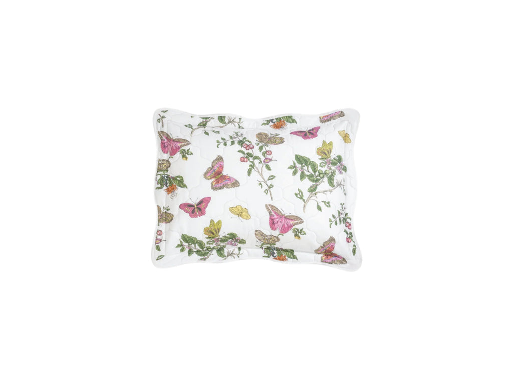 Matouk Schumacher Baudin Butterfly Quilted Boudoir Pillow Sham in Pink