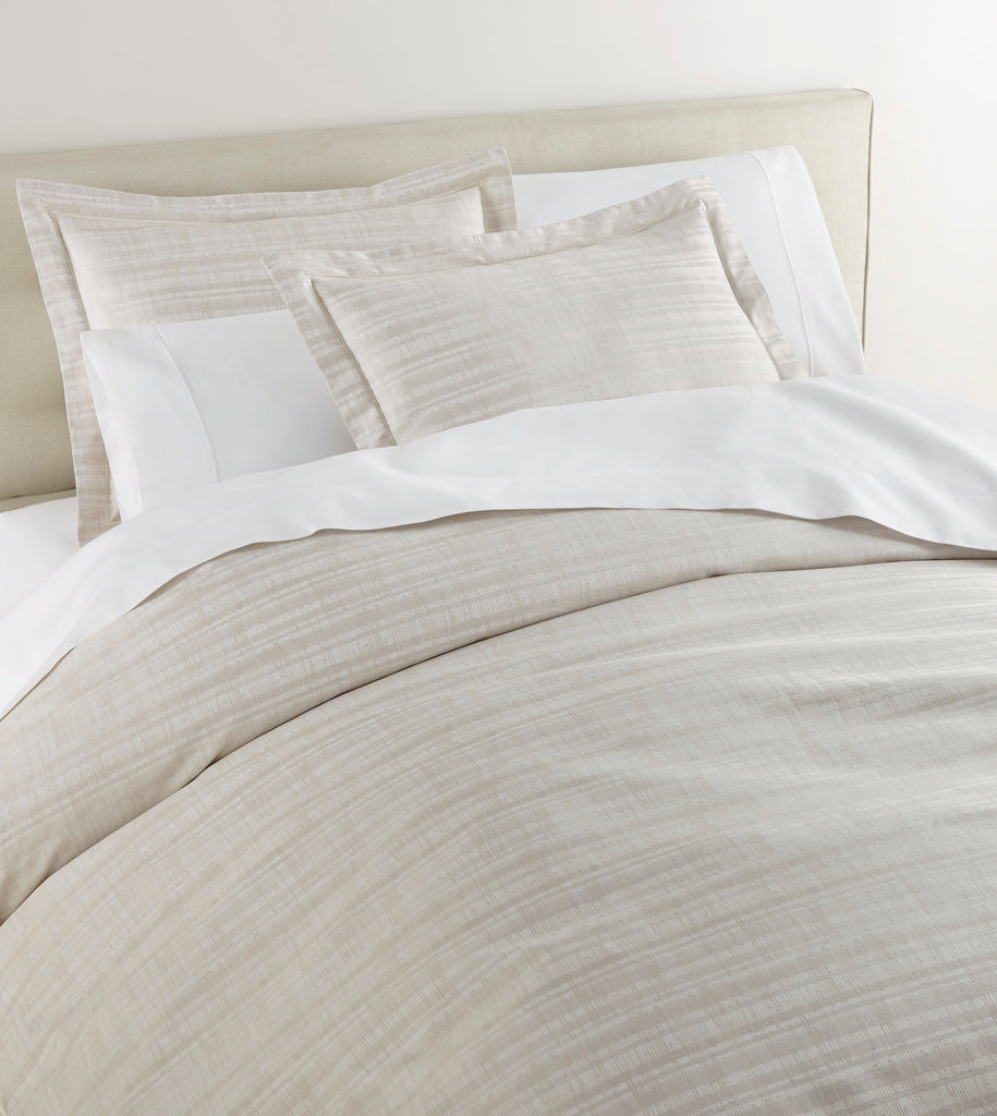 Peacock Alley Biagio Duvet Cover + Shams in Pearl creamy ivory