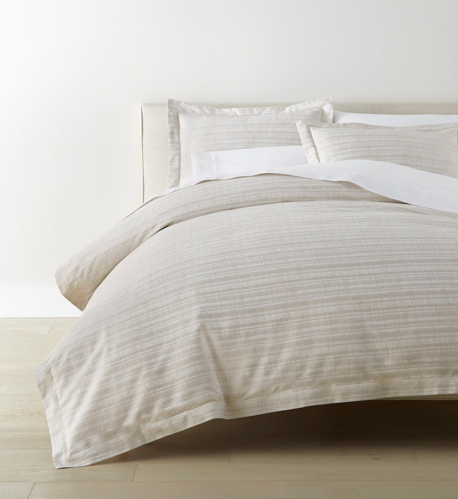 Peacock Alley Biagio Duvet Cover + Shams in Pearl creamy ivory