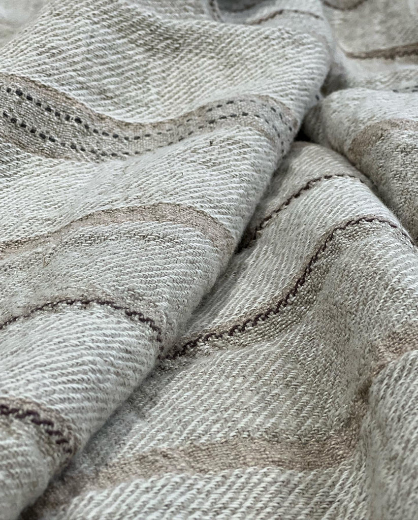 TL a Home Camp Linen Blanket + Throw in ivory beige neutral hues