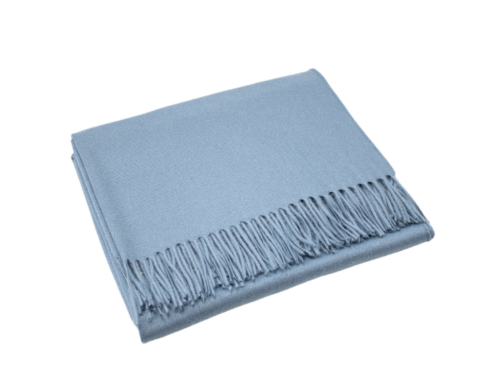 Carlotta Cashmere Throw in Aegean Blue