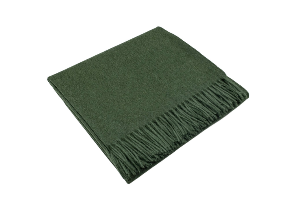 Carlotta Cashmere Throw in Forest Green