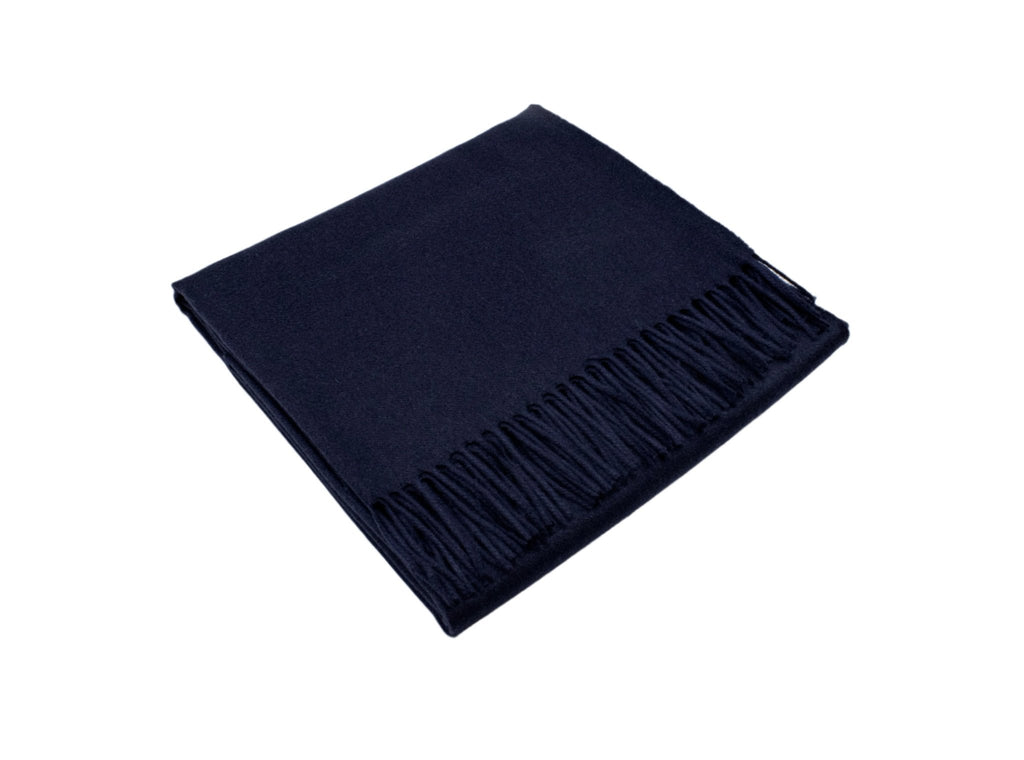 Carlotta Cashmere Throw in Navy Blue