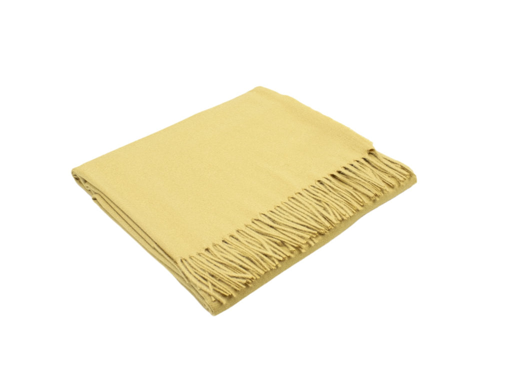 Carlotta Cashmere Throw in Ochre Yellow