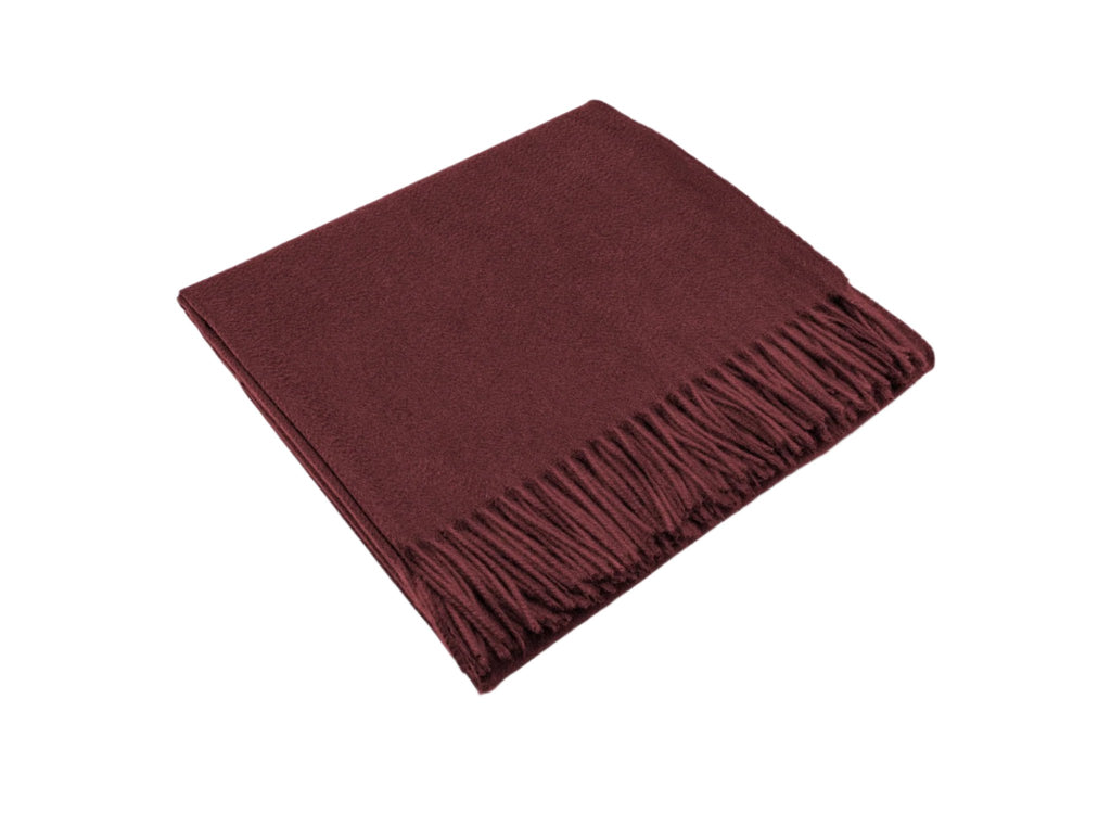 Carlotta Cashmere Throw in Claret Red