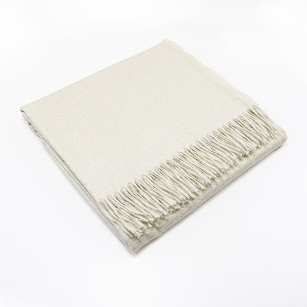 Carlotta Cashmere Throw in Snow White