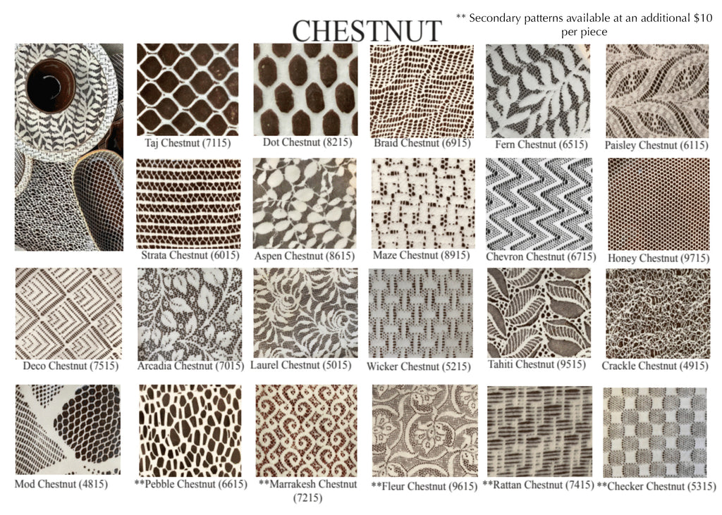 Terrafirma Ceramics Chestnut Dark Brown Patterns 2025