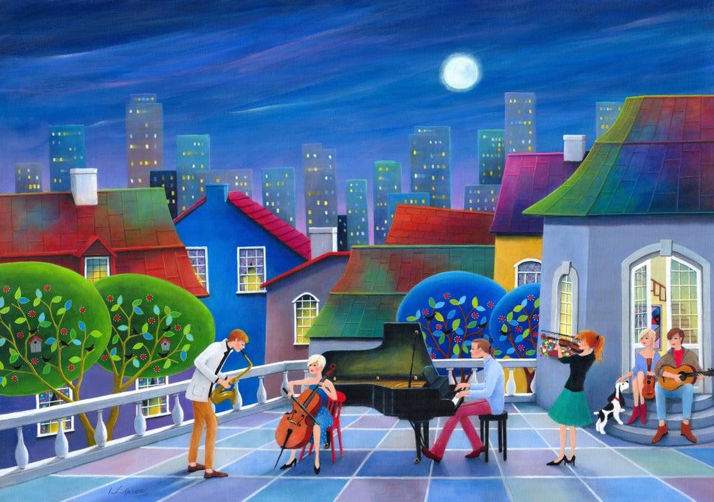 Artifact Puzzles Iwona Lifsches Jazzy Night Wooden Jigsaw Puzzle