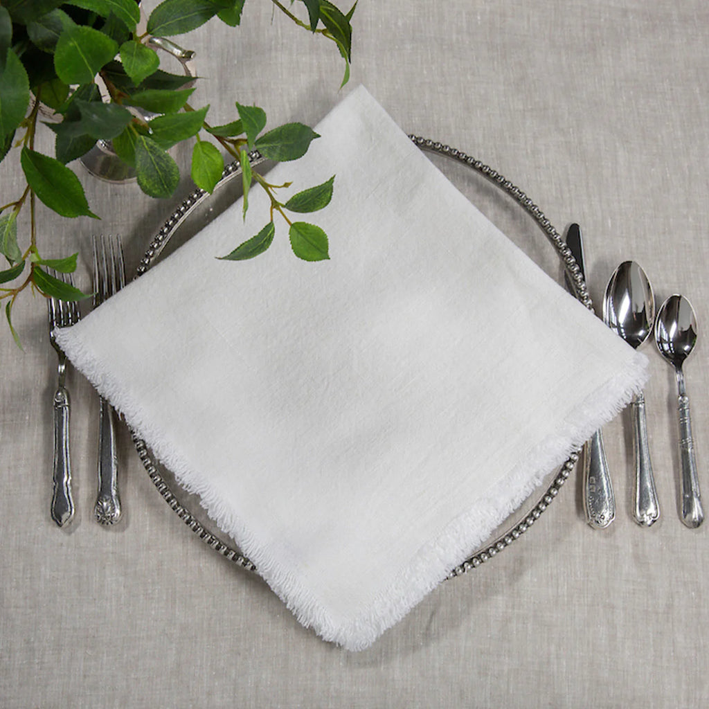 Arte Italica Provence Napkin with Fringe in Off-White