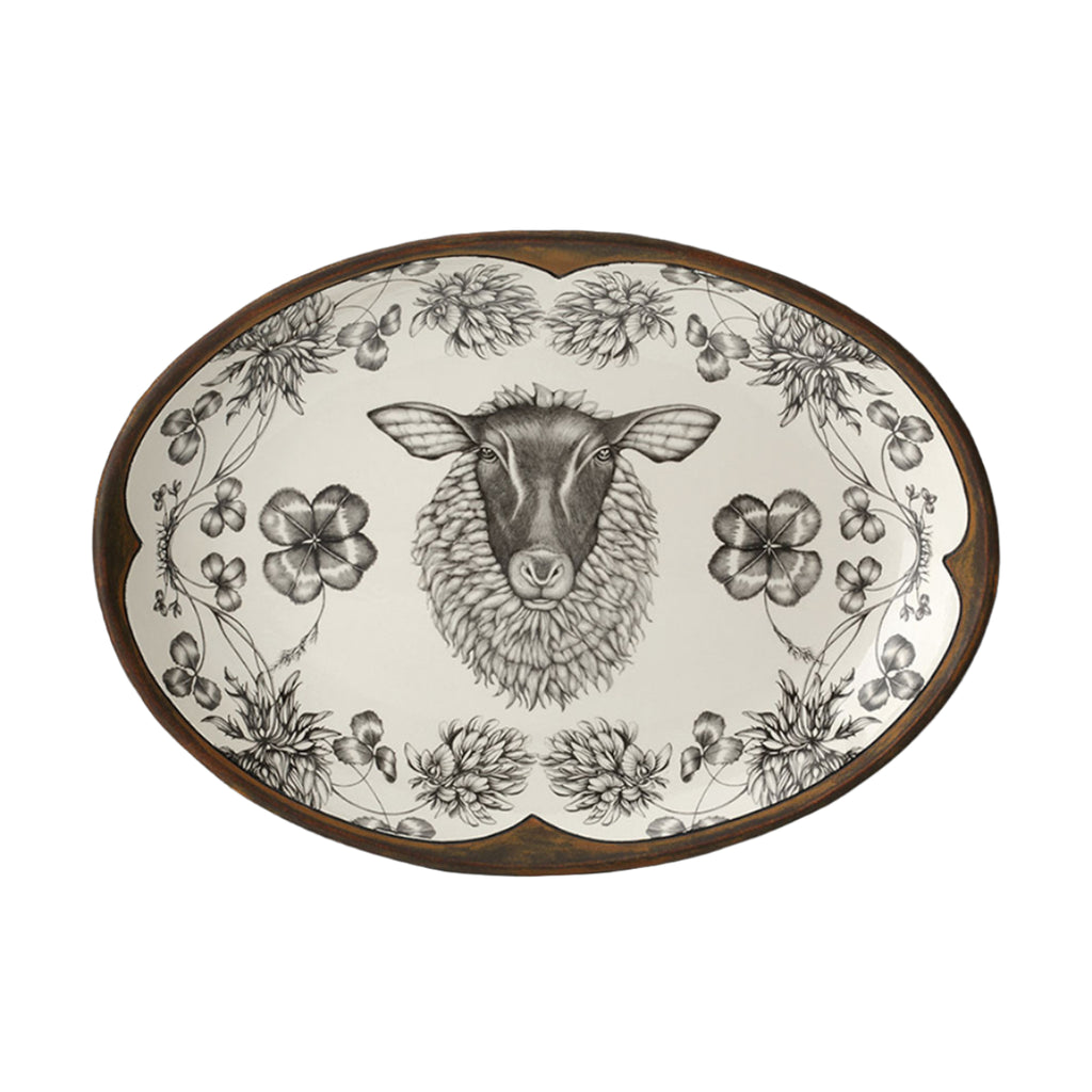 Laura Zindel Oval Platter: Suffolk Sheep