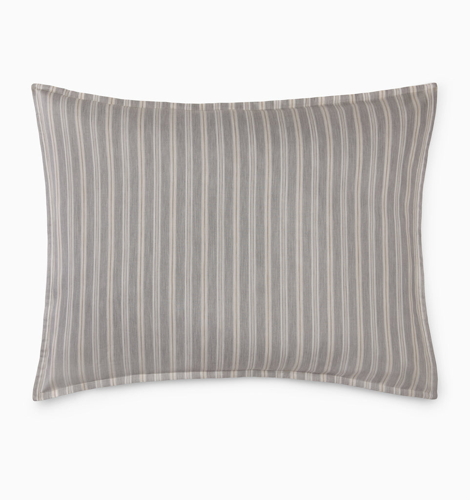 Sferra Leranto Titanium Grey Stripe Sateen Jacquard Sham