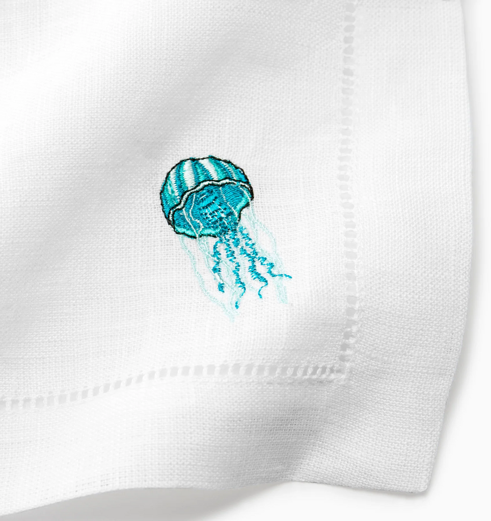 Sferra Amalfi Cocktail Napkins Jellyfish