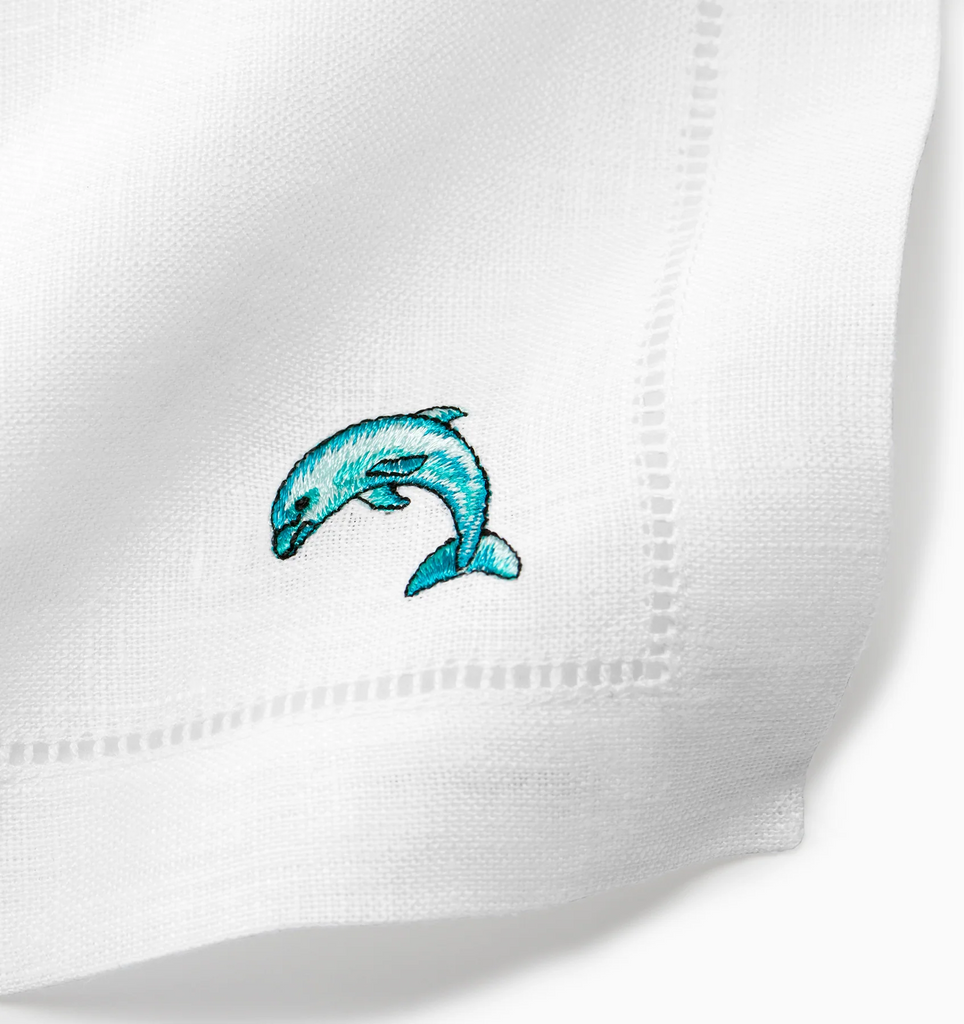 Sferra Amalfi Cocktail Napkins Dolphin