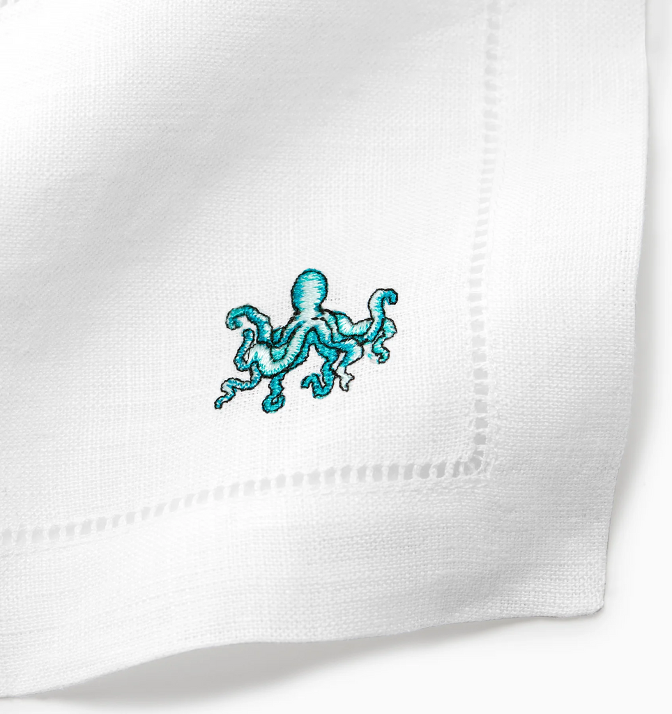 Sferra Amalfi Cocktail Napkins Octopus