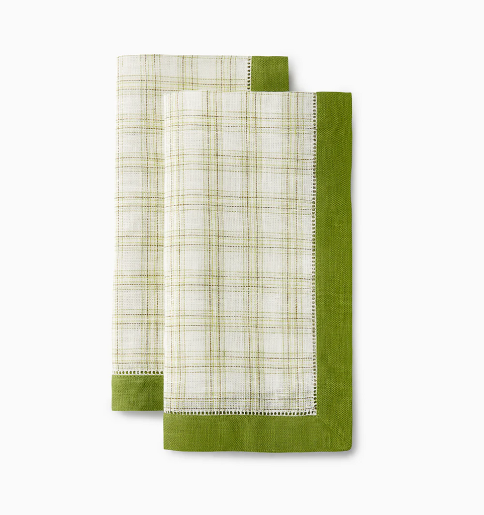 Sferra Mikela Dinner Napking Plaid Fern Green