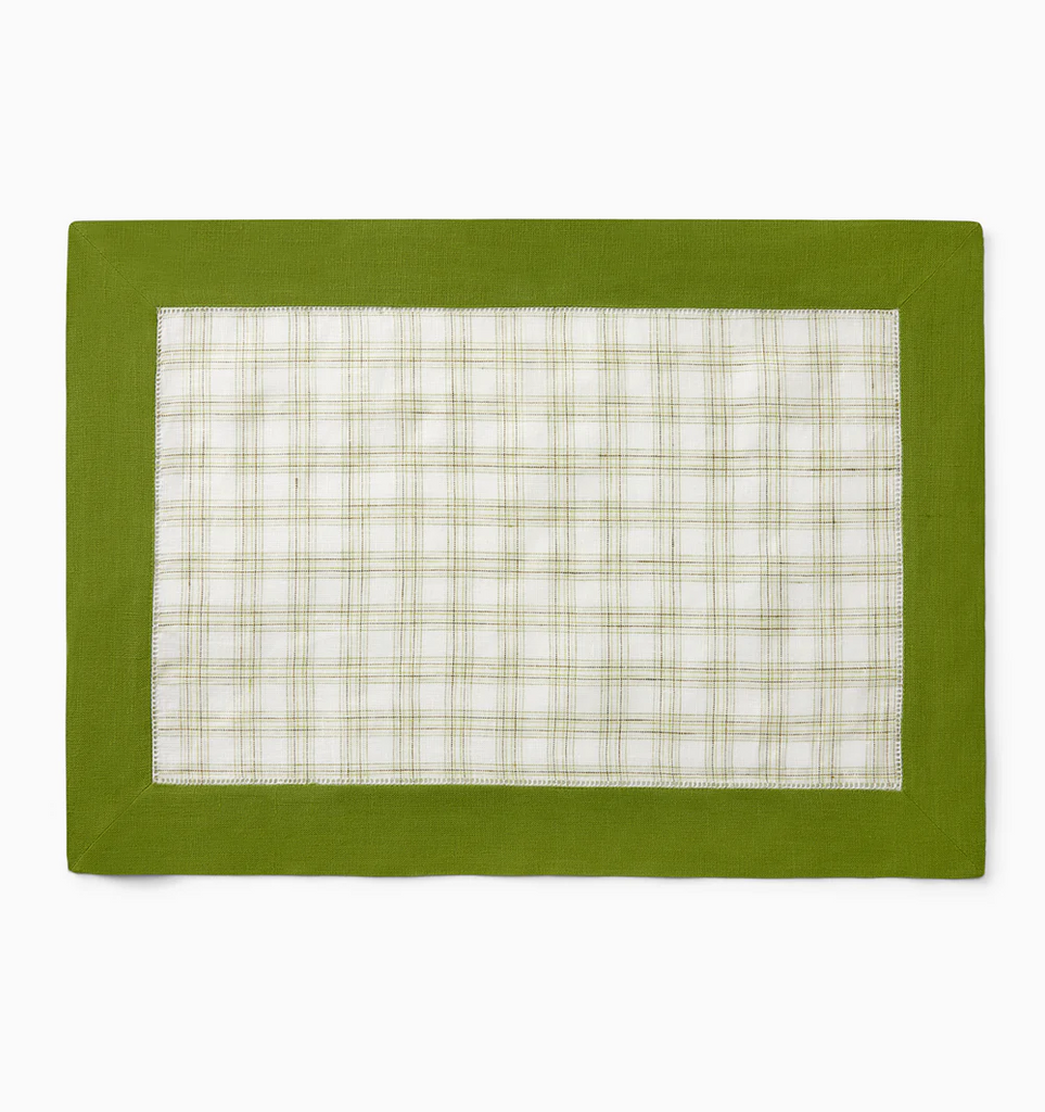 Sferra Mikela Placemat Plaid Fern Green