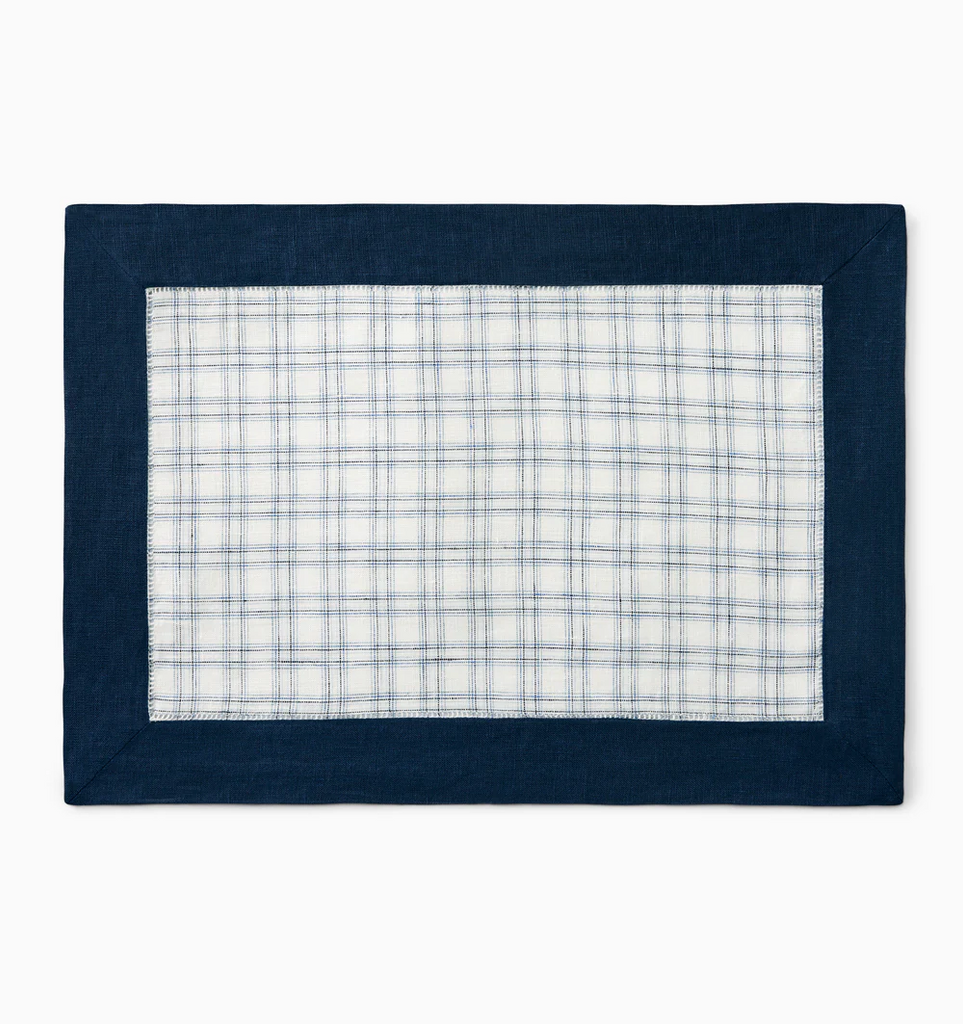 Sferra Mikela Placemat Plaid Navy Blue