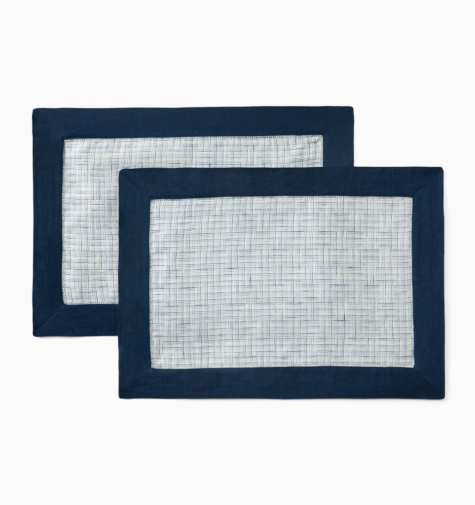 Sferra Mikelina (small plaid) Placemats Navy Blue