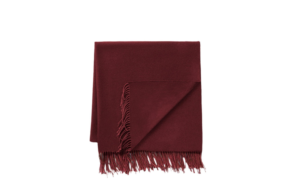 Carlotta Cashmere Throw in Claret Red