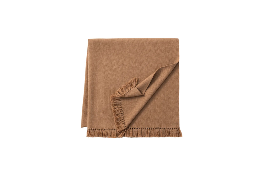 Scandia Home Savona Camel Hair Herringbone Throw