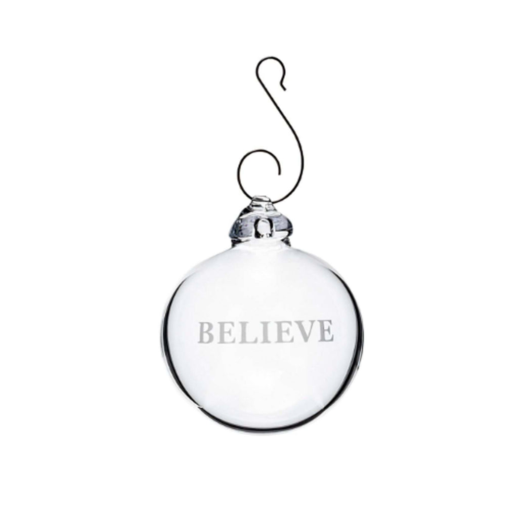 Simon Pearce Round "Believe" Ornament