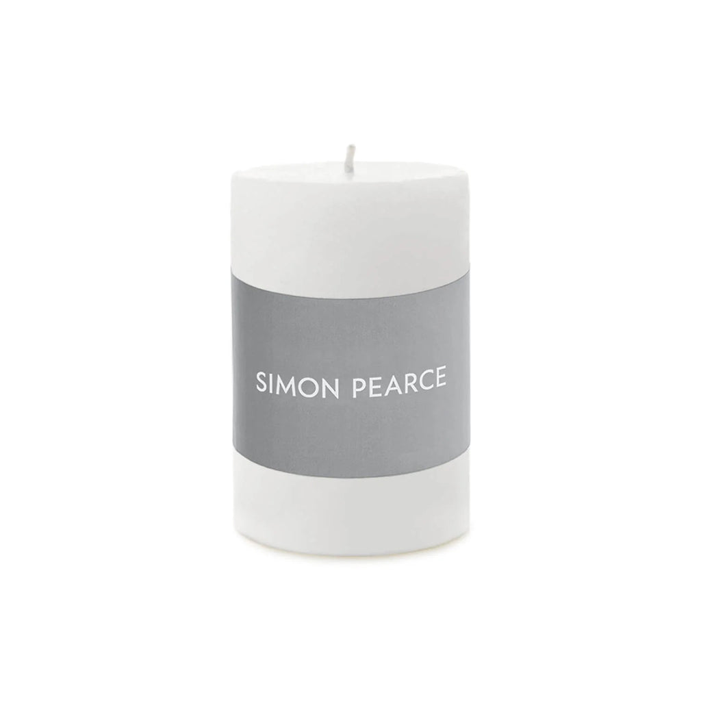 Simon Pearce White Pillar Candle