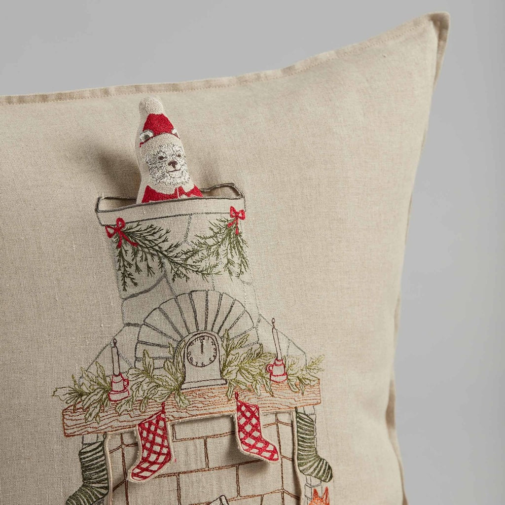 Coral and Tusk Chimney Santa Pocket Pillow