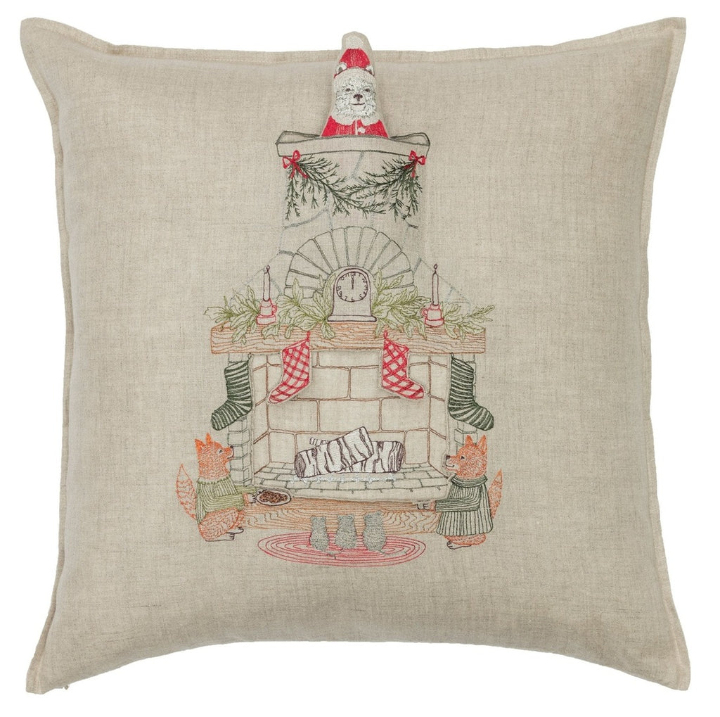 Coral and Tusk Chimney Santa Pocket Pillow