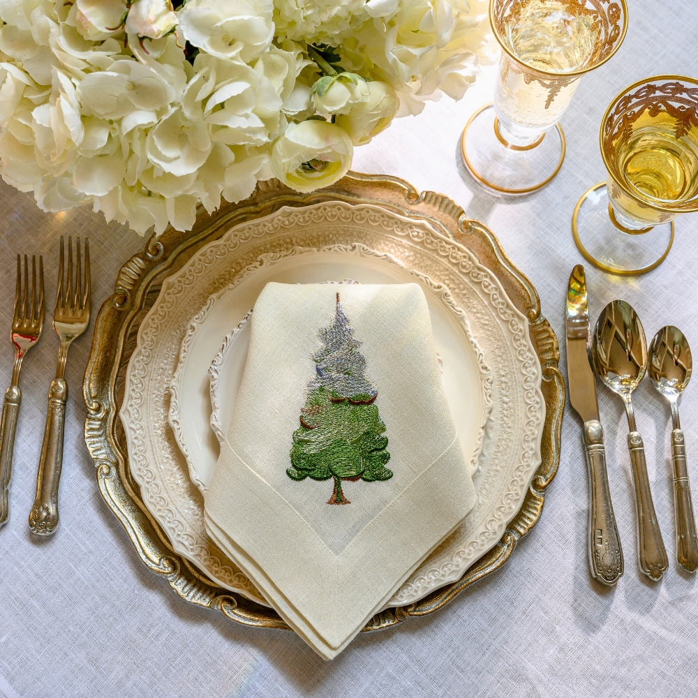 Crown Linens Snowy Pine Napkin