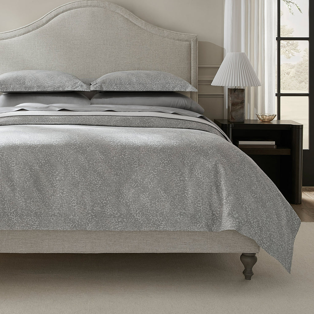 Experience the spellbinding beauty of Bione with our luxurious Duvet Covers + Shams. Crafted in Italy, the exquisite yarn-dyed sateen jacquard showcases a rich textural pattern in a palette of slate blue, taupe, and grey. Made with 100% long-staple cotton, this soft and medium-weight fabric invites you to explore its tactile allure.