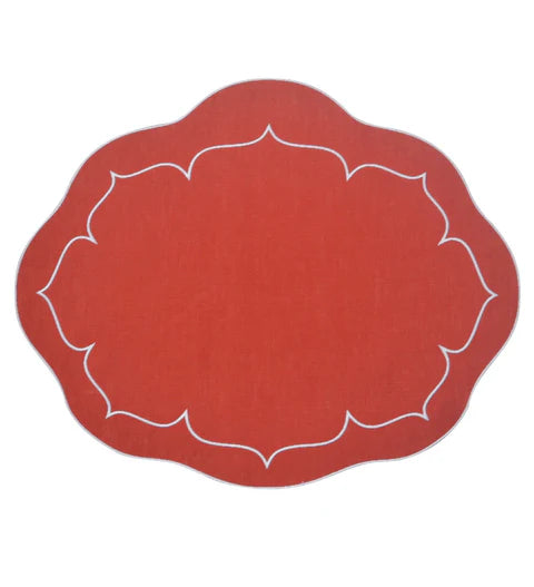 Skyros Designs Oval Placemat - Brick Red