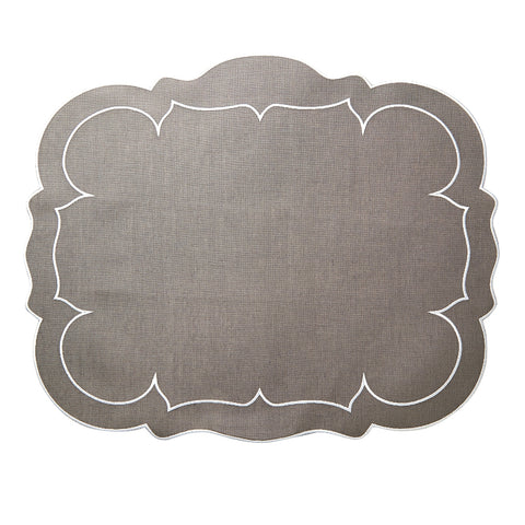 Skyros Designs Scalloped Rectangular Placemat - Charcoal