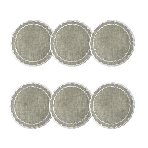 Skyros Designs Scalloped Round Coaster - Dark Natural