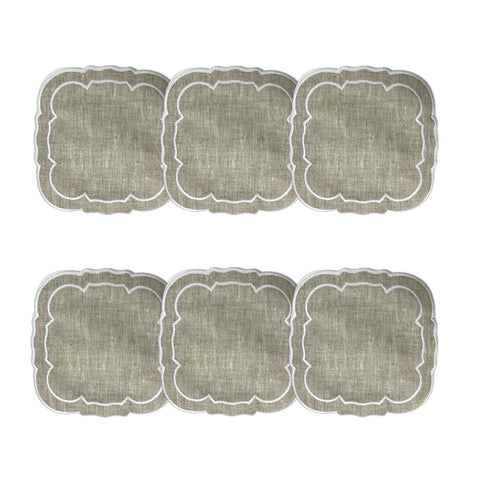 Skyros Designs Scalloped Square Coaster - Dark Natural