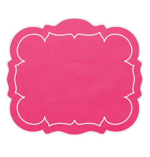 Skyros Designs Scalloped Rectangular Placemat - Fuchsia