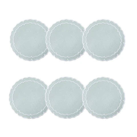 Skyros Designs Scalloped Round Coaster - Ice Blue